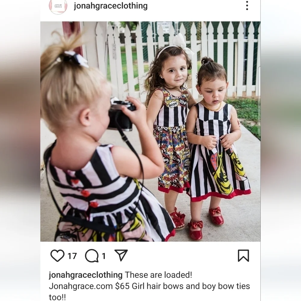 Handmade Jonah and Grace Comic Book Toddler Dress Size 2T